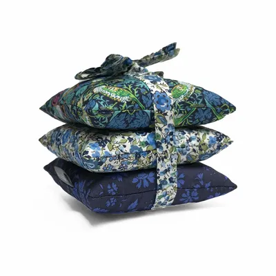 Parfums d'intérieur - Pile de 3 sachets carrés Liberty en coton lavande - Bleu - LIME TREE DESIGN