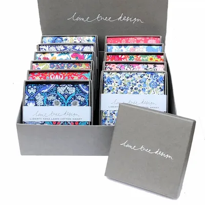 Apparel - 12 single Liberty Tana Lawn Hankies - LIME TREE DESIGN