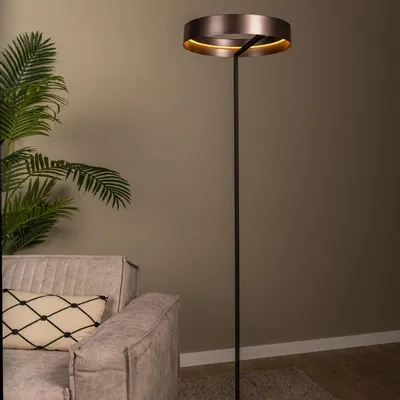 Floor lamps - Lucide LEONARD Lampadaire Diam 40cm LED CCT 2200-4000K Couleur Café - LUCIDE