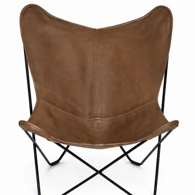 Armchairs - Butterfly leather armchair - ECUIRA
