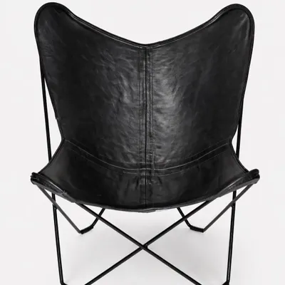 Armchairs - Butterfly leather armchair - ECUIRA