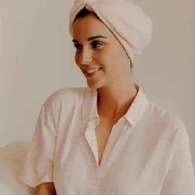 Other bath linens - Bamboo Hair Turban Towel - POULE HOUSE