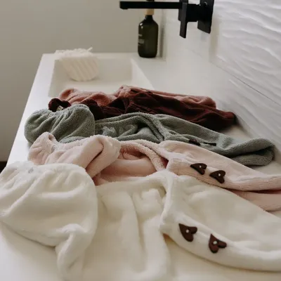 Other bath linens - Bamboo Hair Turban Towel - POULE HOUSE