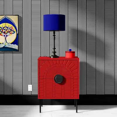 Paintings - Bauhaus Black & White Stripes Wallpaper – Contemporary Geometric Wall - J'ESSENTIA