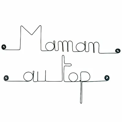 Other wall decoration - Wire Wall Decoration\" Mom on top\ "” - to pin - BIJOUX DE MUR