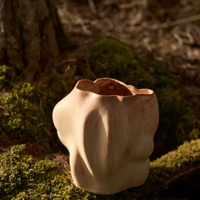 Céramique - Pahka Vase Light Brown 20x21 cm - PENTIK