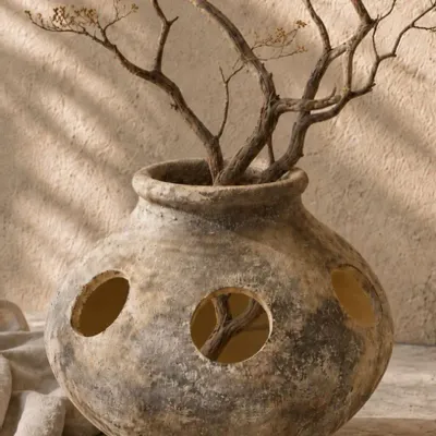 Vases - L'Orbis - Vase décoratif en terre cuite - fait main - ARTISAN BY MF