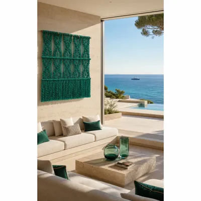 Tapestries - Green Handcrafted Macramé Wall Hanging - NŒULUXE