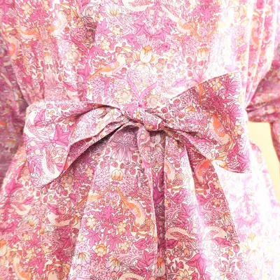 Vêtements de nuit - Peignoir kimono long Strawberry Thief : fabriqué en tissu Liberty - LIME TREE DESIGN