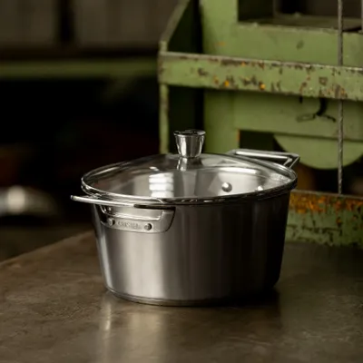 Stew pots - Bicentenary Brushed Stainless Steel Stockpot with Copper-Finish Handle - CRISTEL