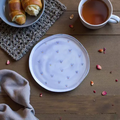 Assiettes au quotidien - Assiette à dessert Aqua Heart - LALI DESIGN STUDIO