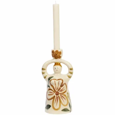 Bougeoirs et photophores  - Figurine porte-bougie peinte à la main - MADAM STOLTZ