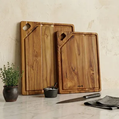 Knives - STOLF ELEGANCE CULINARY TEAK CUTTING BOARD 46X36X1.9CM - STOLF