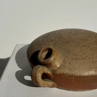 Carafes - D20 antique stoneware flat round jar - OFFICE OBJETS