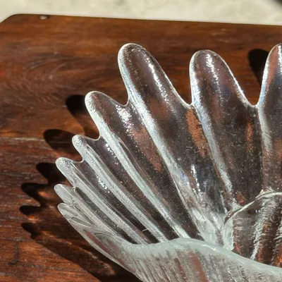 Plats et saladiers - Grande coupelle coquille stylisée en verre vintage D22 - OFFICE OBJETS