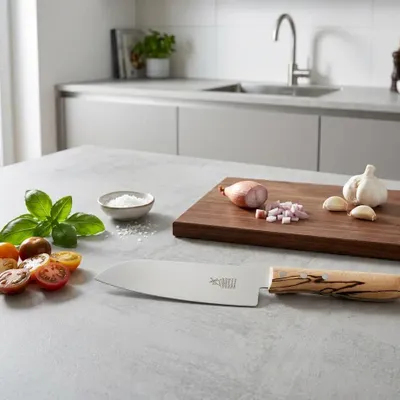 Knives - SANTOKU WINDMÜHLENMESSER KNIFE 16.5CM GLAZED BEECH - WINDMUHLENMESSER