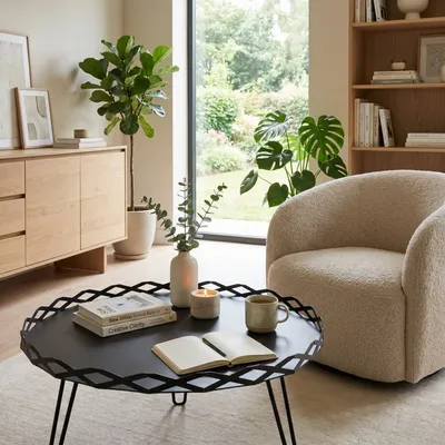 Lawn tables - AURA STEEL COFFEE TABLE - DECO-GEM