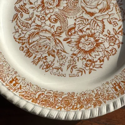 Everyday plates - Set of 4 small dessert plates with stylized flower pattern D20 - OFFICE OBJETS