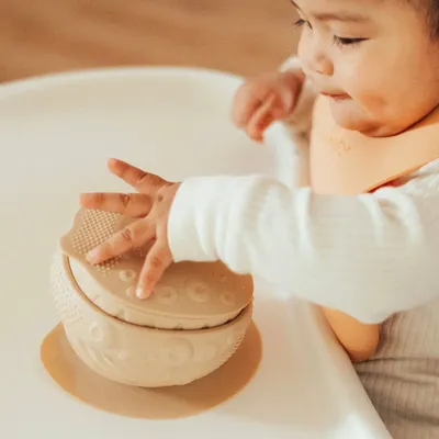 Repas pour enfant - Bol sensoriel bébé – Beurre d’amande - MINIWARE AB