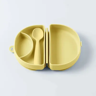 Repas pour enfant - Assiette Fold & Scoop – Crème anglaise/Crème anglaise - MINIWARE AB
