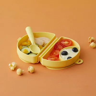Repas pour enfant - Assiette Fold & Scoop – Crème anglaise/Crème anglaise - MINIWARE AB