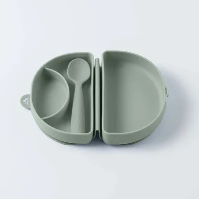 Repas pour enfant - Assiette Fold & Scoop – Sauge/Sauge - MINIWARE AB
