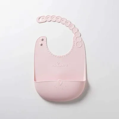 Repas pour enfant - Bavoir en silicone Roll & Lock – Barbe à papa - MINIWARE AB