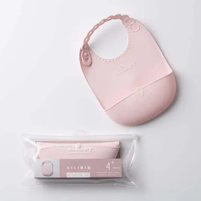 Repas pour enfant - Bavoir en silicone Roll & Lock – Barbe à papa - MINIWARE AB