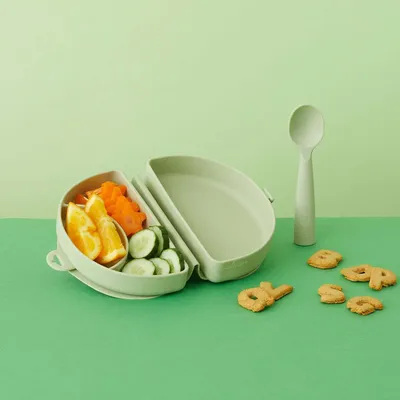 Repas pour enfant - Assiette Fold & Scoop – Pistache/Pistache - MINIWARE AB