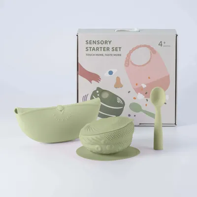 Repas pour enfant - Set de démarrage sensoriel – Pistache - MINIWARE AB