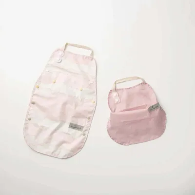 Repas pour enfant - Lot de 2 bavoirs Catch & Cover – Fleur douce - MINIWARE AB