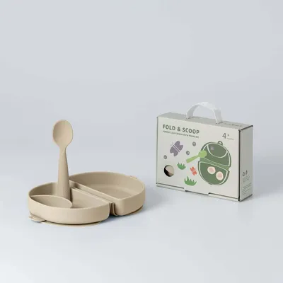 Repas pour enfant - Assiette Fold & Scoop – Avoine/Avoine - MINIWARE AB