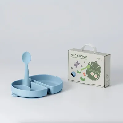 Repas pour enfant - Assiette Fold & Scoop – Chicorée/Chicorée - MINIWARE AB