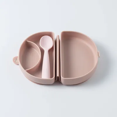 Repas pour enfant - Assiette Fold & Scoop – Sel rose/Sel rose - MINIWARE AB