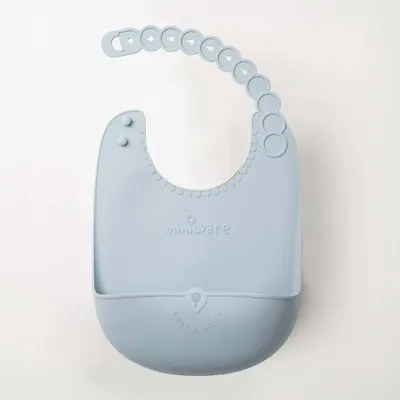 Repas pour enfant - Bavoir en silicone Roll & Lock – Chicorée - MINIWARE AB