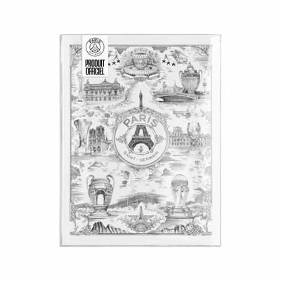 Services - PSG poster - Parisian allegory on a white background by Octave Marsal - ONEART ÉDITIONS