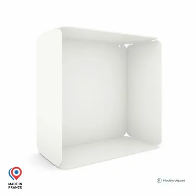 Etagères - ÉTAGÈRE CUBE MURALE EN ACIER AVEC FOND AMÉTHYSTE - DECO-GEM