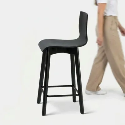 Tabourets - Tabouret de bar LUKA W en chêne noir - DELTA
