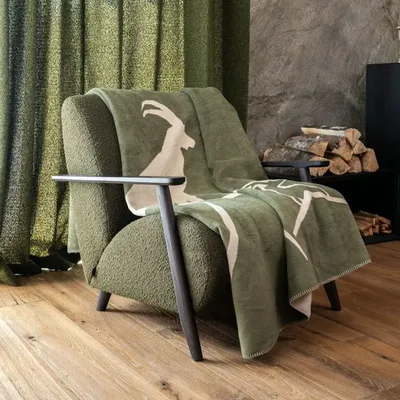 Plaids - Plaid montagne bouquetin vert - VAGABONDE INTERNATIONAL