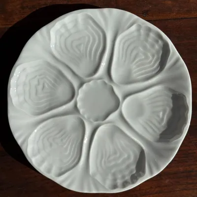 Assiettes de réception - Lot de 4 assiettes à huîtres Limoges France D25 - OFFICE OBJETS