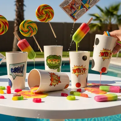 Mugs - PopArt Tumbler Set – Set of 4 - LALI DESIGN STUDIO