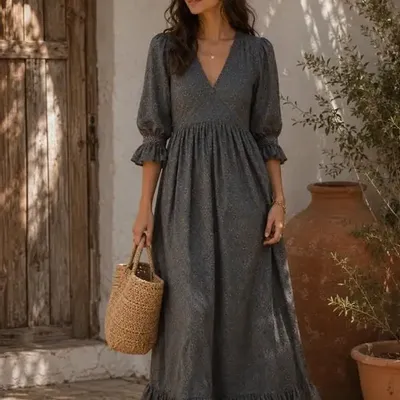 Prêt-à-porter - Robe longue à ourlet volanté - I WAS A SARI