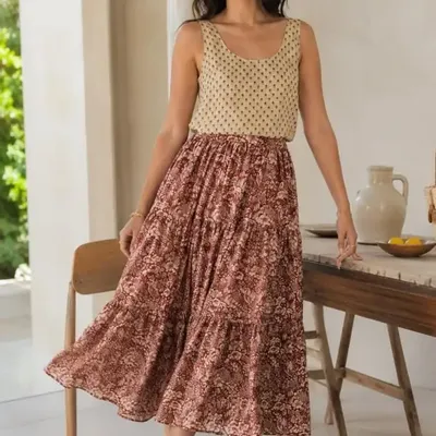 Prêt-à-porter - Jupe midi à plusieurs niveaux - I WAS A SARI