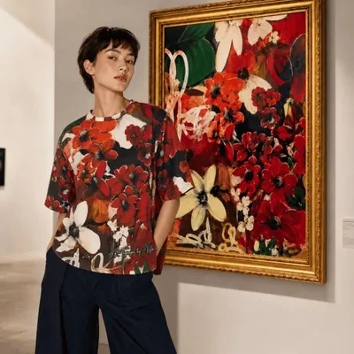 Prêt-à-porter - T-shirt d'art imprimé sur toute la surface Exotic Garden - MARALETTO