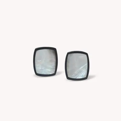 Jewelry - Black lip rectangle clip earrings - Calypso - NATURE BIJOUX