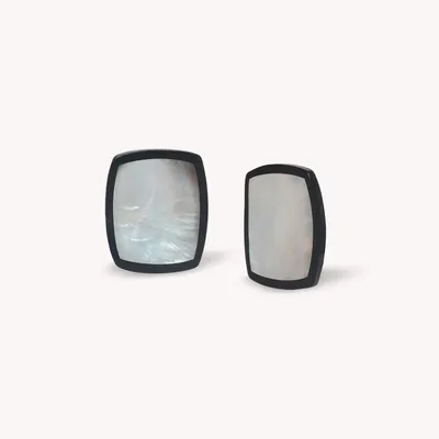 Jewelry - Black lip rectangle earrings - Calypso - NATURE BIJOUX