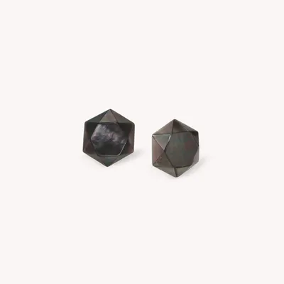 Jewelry - Faceted black lip post earrings - Vendome - NATURE BIJOUX