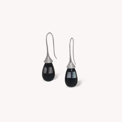 Jewelry - Black lip drop hook earrings - Rivoli - NATURE BIJOUX