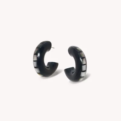 Jewelry - Black lip creoles earrings - Rivoli - NATURE BIJOUX