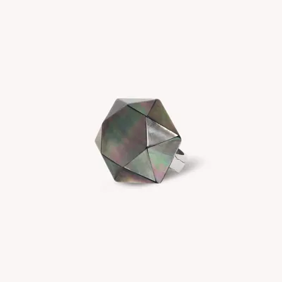 Jewelry - Adjustable ring faceted black lip - Vendome - NATURE BIJOUX